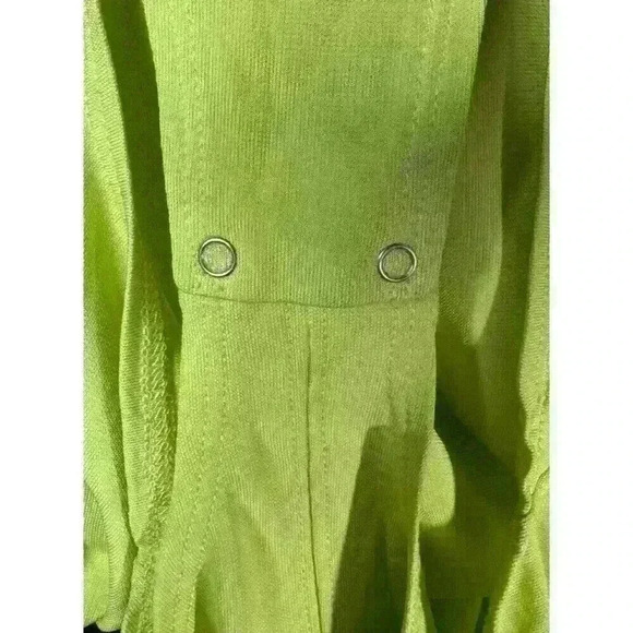 FRAME Knotted jersey bodysuit Large snap closure NWOT Yellow Lime Green BRAT - Picture 3 of 6